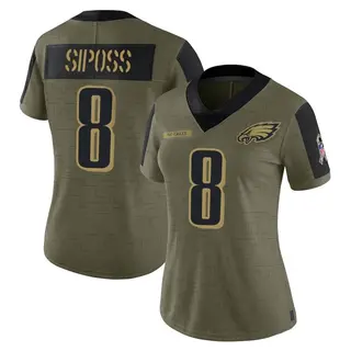 Arryn Siposs Philadelphia Eagles Women's Limited 2021 Salute To Service Nike Jersey - Olive