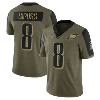 Arryn Siposs Philadelphia Eagles Youth Limited 2021 Salute To Service Nike Jersey - Olive
