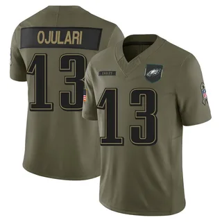 Azeez Ojulari Philadelphia Eagles Youth Limited 2025 Salute to Service Nike Jersey - Olive