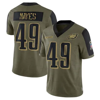 BJ Mayes Philadelphia Eagles Men's Limited 2021 Salute To Service Nike Jersey - Olive
