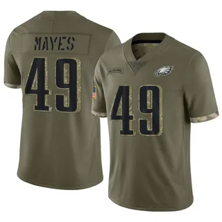 BJ Mayes Philadelphia Eagles Men's Limited 2022 Salute To Service Nike Jersey - Olive