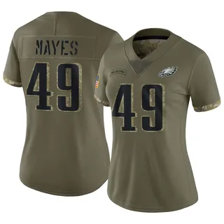 BJ Mayes Philadelphia Eagles Women's Limited 2022 Salute To Service Nike Jersey - Olive