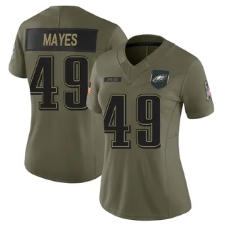 BJ Mayes Philadelphia Eagles Women's Limited 2025 Salute to Service Nike Jersey - Olive