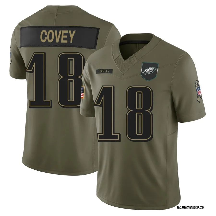 Britain Covey Philadelphia Eagles Youth Limited 2025 Salute to Service Nike Jersey - Olive