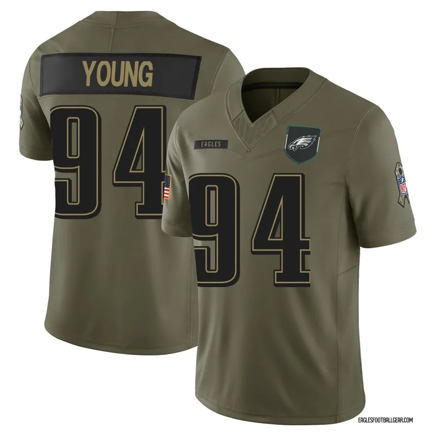 Byron Young Philadelphia Eagles Men's Limited 2025 Salute to Service Nike Jersey - Olive