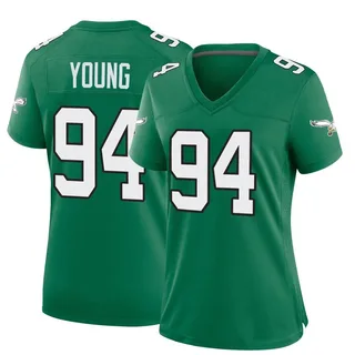 Byron Young Philadelphia Eagles Women's Game Kelly Alternate Nike Jersey - Green