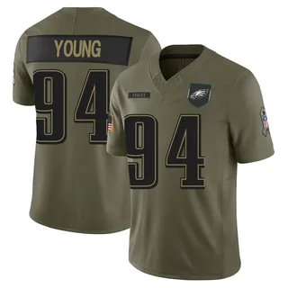 Byron Young Philadelphia Eagles Youth Limited 2025 Salute to Service Nike Jersey - Olive