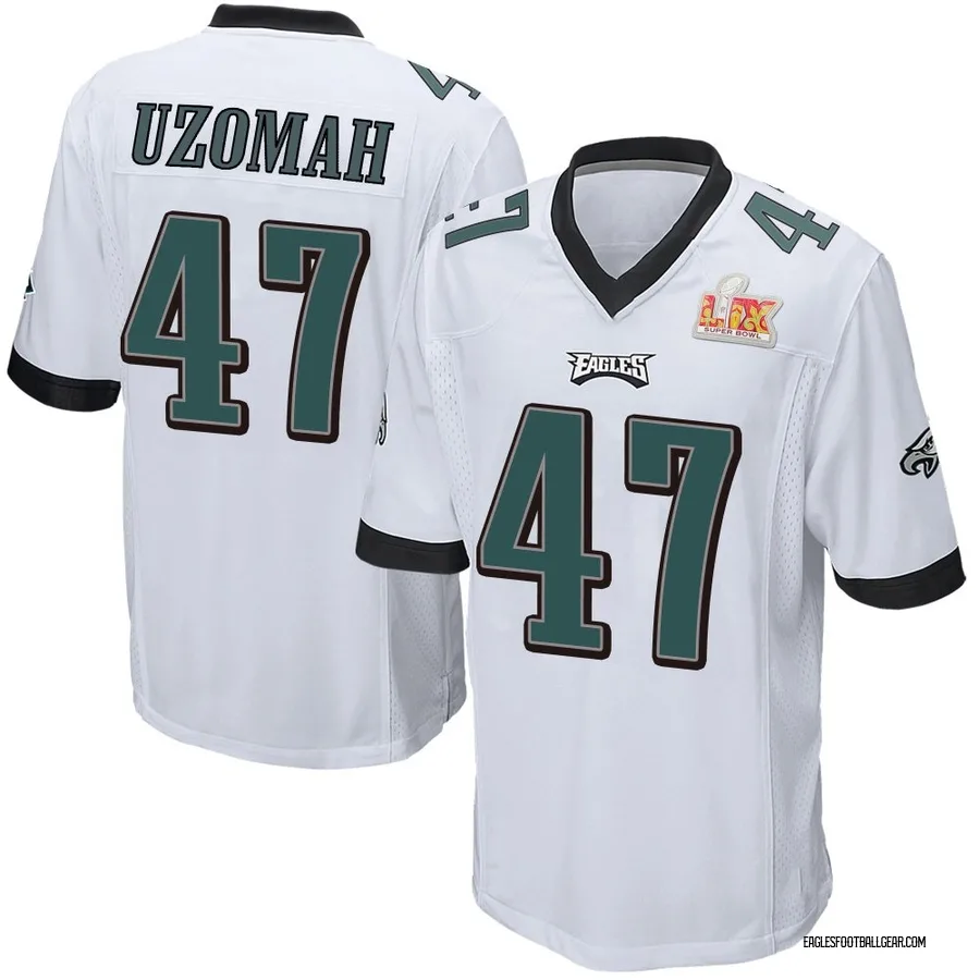 C.J. Uzomah Philadelphia Eagles Men's Game Super Bowl LIX Nike Jersey - White
