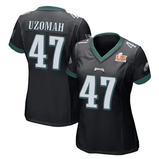 C.J. Uzomah Philadelphia Eagles Women's Game Alternate Super Bowl LIX Nike Jersey - Black