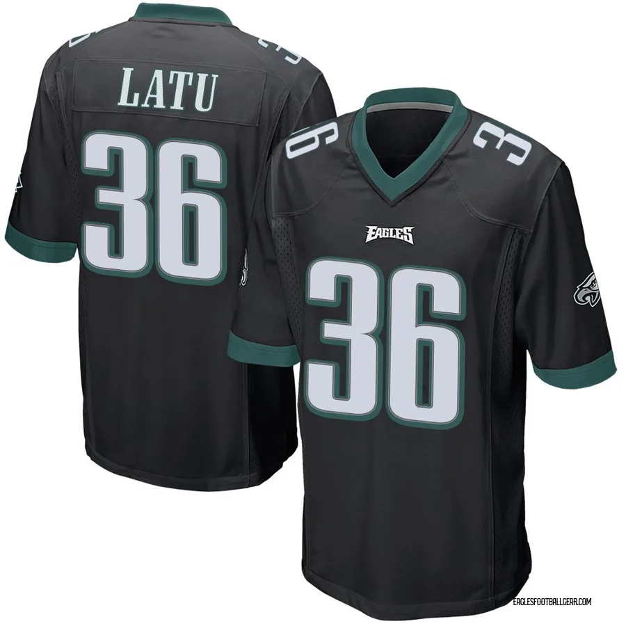 Cameron Latu Philadelphia Eagles Men's Game Alternate Nike Jersey - Black