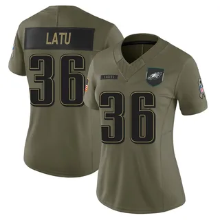 Cameron Latu Philadelphia Eagles Women's Limited 2025 Salute to Service Nike Jersey - Olive