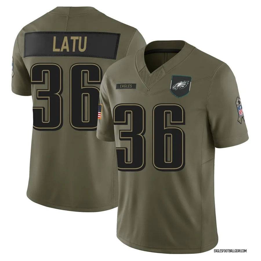 Cameron Latu Philadelphia Eagles Youth Limited 2025 Salute to Service Nike Jersey - Olive