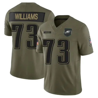 Cameron Williams Philadelphia Eagles Men's Limited 2025 Salute to Service Nike Jersey - Olive