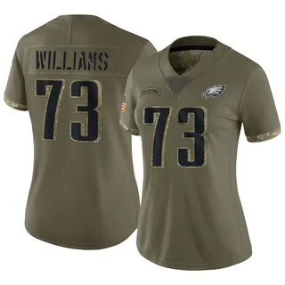 Cameron Williams Philadelphia Eagles Women's Limited 2022 Salute To Service Nike Jersey - Olive