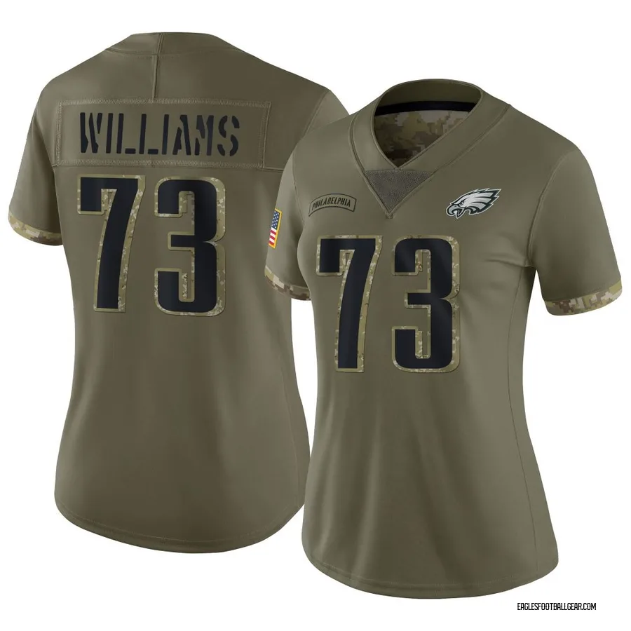 Cameron Williams Philadelphia Eagles Women's Limited 2022 Salute To Service Nike Jersey - Olive