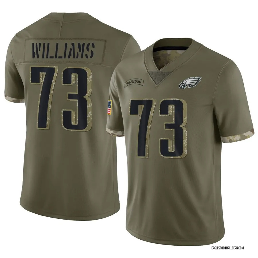 Cameron Williams Philadelphia Eagles Youth Limited 2022 Salute To Service Nike Jersey - Olive