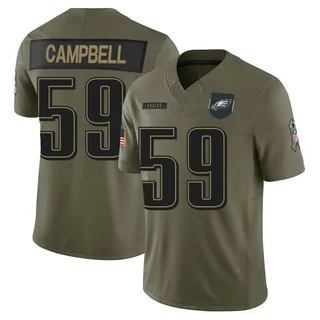 Chance Campbell Philadelphia Eagles Men's Limited 2025 Salute to Service Nike Jersey - Olive