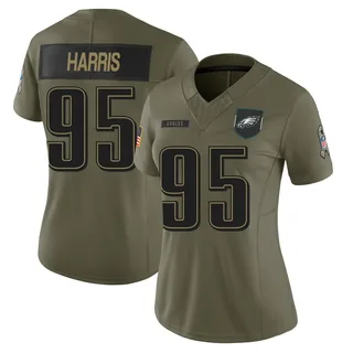 Charles Harris Philadelphia Eagles Women's Limited 2025 Salute to Service Nike Jersey - Olive