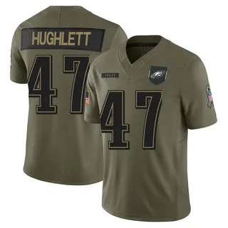 Charley Hughlett Philadelphia Eagles Men's Limited 2025 Salute to Service Nike Jersey - Olive