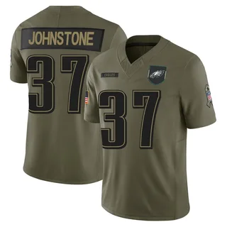 Christian Johnstone Philadelphia Eagles Men's Limited 2025 Salute to Service Nike Jersey - Olive
