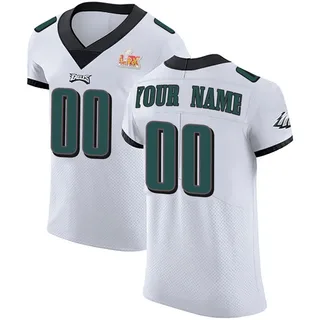 Custom Philadelphia Eagles Men's Elite Custom Vapor Untouchable Super Bowl LIX Nike Jersey - White