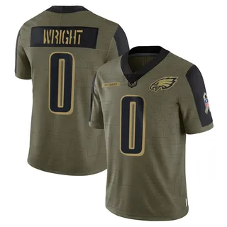 Dae'Quan Wright Philadelphia Eagles Youth Limited 2021 Salute To Service Nike Jersey - Olive