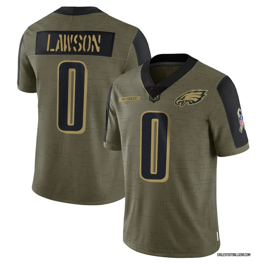 Deontae Lawson Philadelphia Eagles Youth Limited 2021 Salute To Service Nike Jersey - Olive