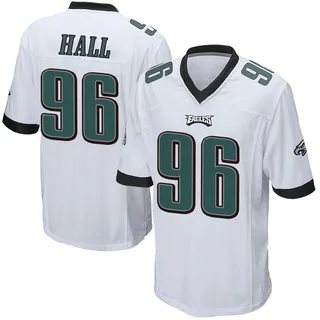 Gabe Hall Philadelphia Eagles Men's Game Nike Jersey - White