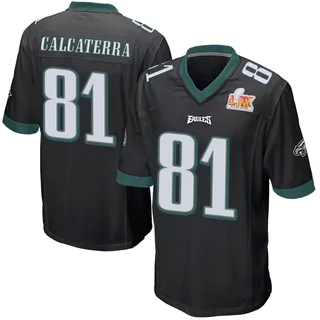 Grant Calcaterra Philadelphia Eagles Men's Game Alternate Super Bowl LIX Nike Jersey - Black