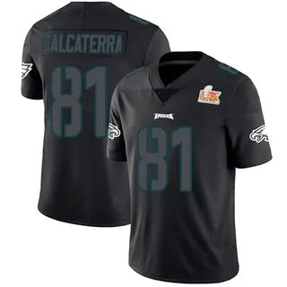 Grant Calcaterra Philadelphia Eagles Men's Limited Super Bowl LIX Nike Jersey - Black Impact