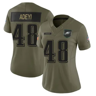 Ife Adeyi Philadelphia Eagles Women's Limited 2025 Salute to Service Nike Jersey - Olive