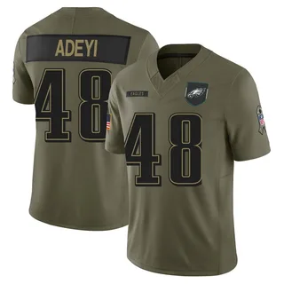 Ife Adeyi Philadelphia Eagles Youth Limited 2025 Salute to Service Nike Jersey - Olive