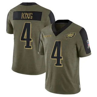 Isiah King Philadelphia Eagles Men's Limited 2021 Salute To Service Nike Jersey - Olive