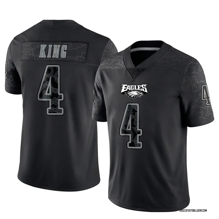 Isiah King Philadelphia Eagles Men's Limited Reflective Nike Jersey - Black