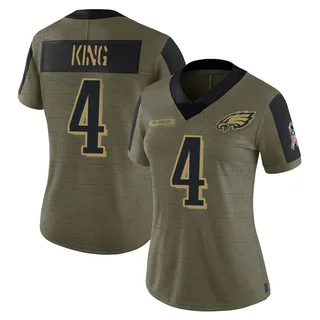 Isiah King Philadelphia Eagles Women's Limited 2021 Salute To Service Nike Jersey - Olive