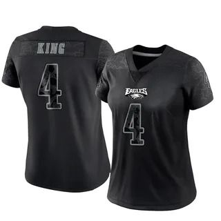 Isiah King Philadelphia Eagles Women's Limited Reflective Nike Jersey - Black