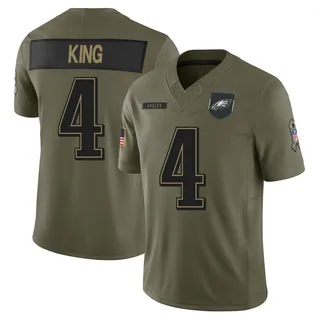 Isiah King Philadelphia Eagles Youth Limited 2025 Salute to Service Nike Jersey - Olive