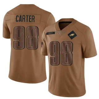 Jalen Carter Philadelphia Eagles Men's Limited 2023 Salute To Service Jersey - Brown