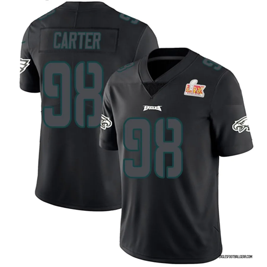 Jalen Carter Philadelphia Eagles Men's Limited Super Bowl LIX Nike Jersey - Black Impact