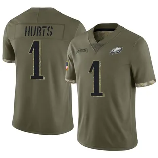 Jalen Hurts Philadelphia Eagles Men's Limited 2022 Salute To Service Nike Jersey - Olive
