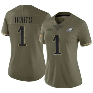 Jalen Hurts Philadelphia Eagles Women's Limited 2022 Salute To Service Nike Jersey - Olive