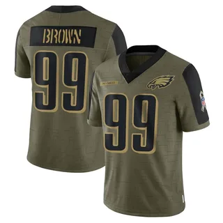 Jerome Brown Philadelphia Eagles Men's Limited 2021 Salute To Service Jersey - Olive