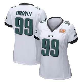 Jerome Brown Philadelphia Eagles Women's Game Super Bowl LIX Nike Jersey - White