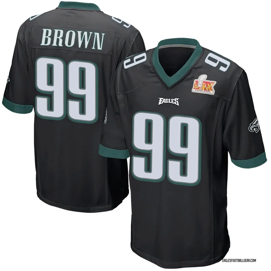 Jerome Brown Philadelphia Eagles Youth Game Alternate Super Bowl LIX Nike Jersey - Black