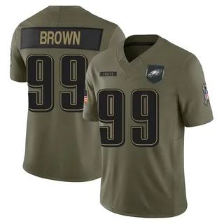 Jerome Brown Philadelphia Eagles Youth Limited 2025 Salute to Service Nike Jersey - Olive