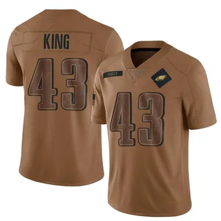Johnny King Philadelphia Eagles Men's Limited 2023 Salute To Service Jersey - Brown