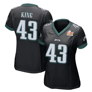 Johnny King Philadelphia Eagles Women's Game Alternate Super Bowl LIX Nike Jersey - Black