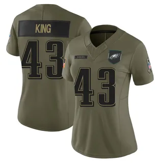 Johnny King Philadelphia Eagles Women's Limited 2025 Salute to Service Nike Jersey - Olive