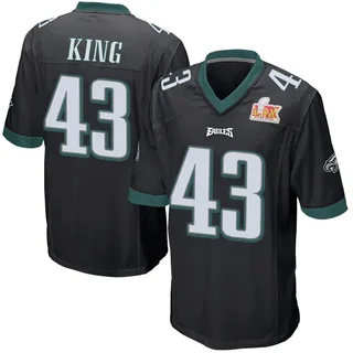 Johnny King Philadelphia Eagles Youth Game Alternate Super Bowl LIX Nike Jersey - Black