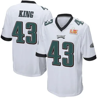 Johnny King Philadelphia Eagles Youth Game Super Bowl LIX Nike Jersey - White